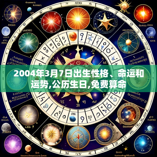 2004年3月7日出生性格、命运和运势,公历生日,免费算命