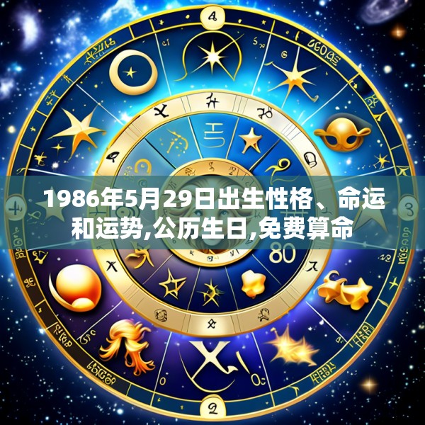 1986年5月29日出生性格、命运和运势,公历生日,免费算命