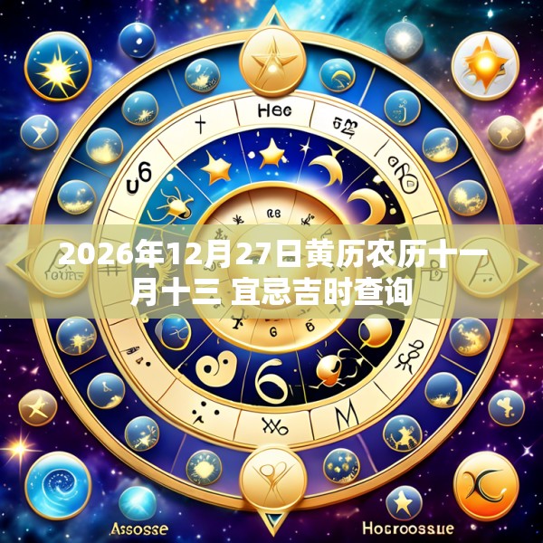 2026年12月27日黄历农历十一月十三 宜忌吉时查询