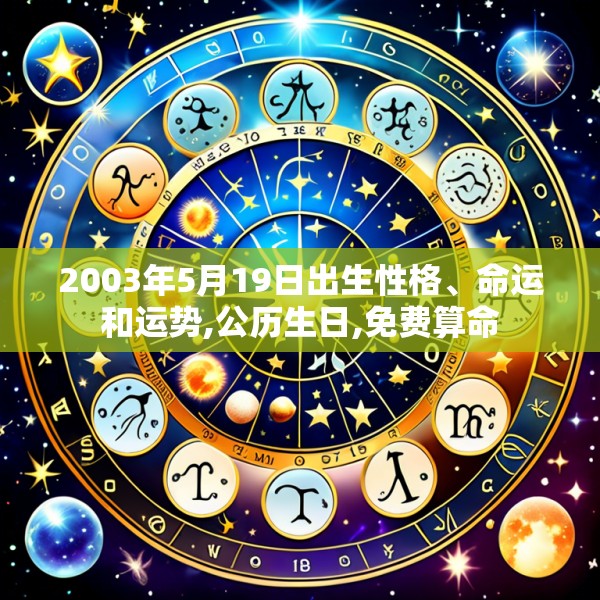 2003年5月19日出生性格、命运和运势,公历生日,免费算命