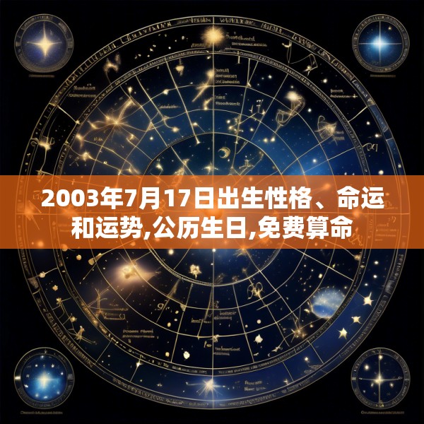 2003年7月17日出生性格、命运和运势,公历生日,免费算命