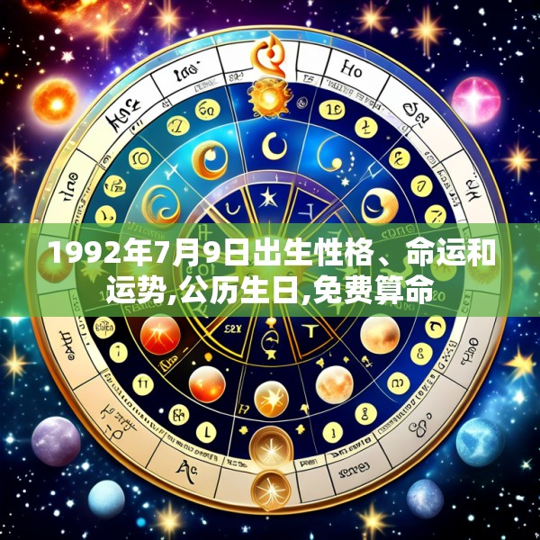 1992年7月9日出生性格、命运和运势,公历生日,免费算命