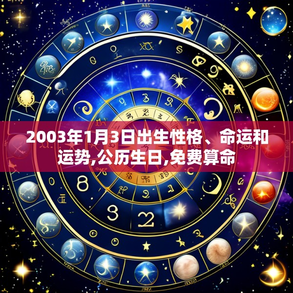 2003年1月3日出生性格、命运和运势,公历生日,免费算命