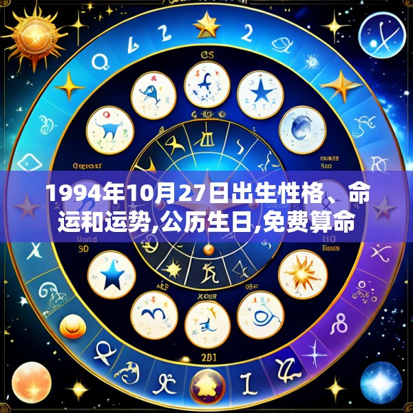 1994年10月27日出生性格、命运和运势,公历生日,免费算命