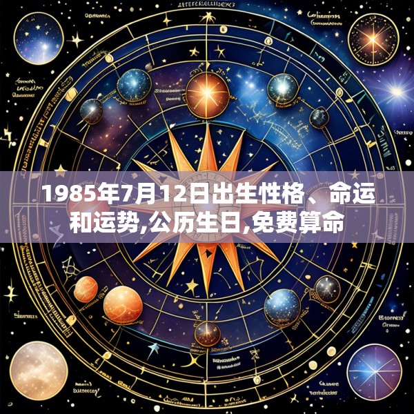 1985年7月12日出生性格、命运和运势,公历生日,免费算命