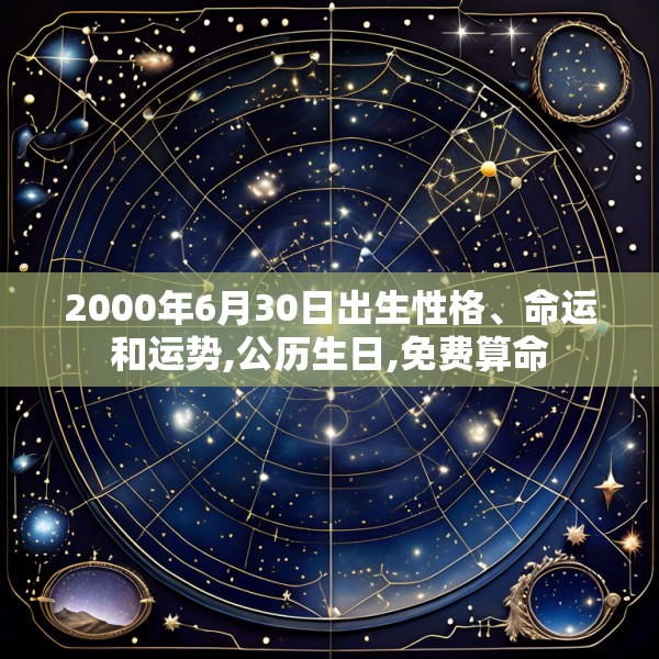 2000年6月30日出生性格、命运和运势,公历生日,免费算命