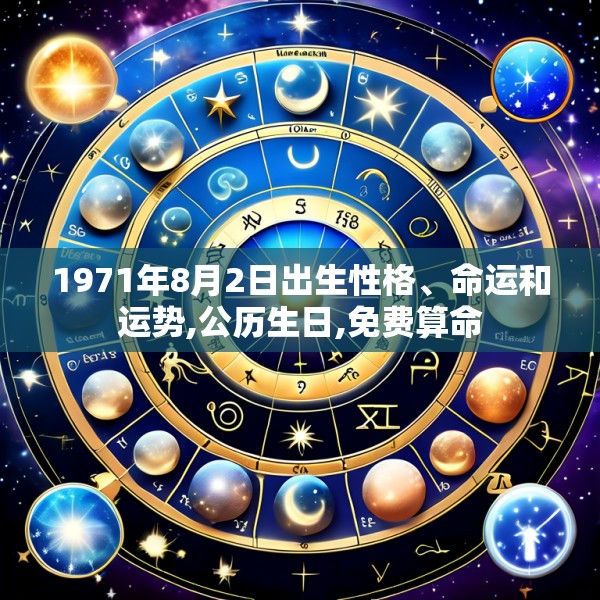 1971年8月2日出生性格、命运和运势,公历生日,免费算命