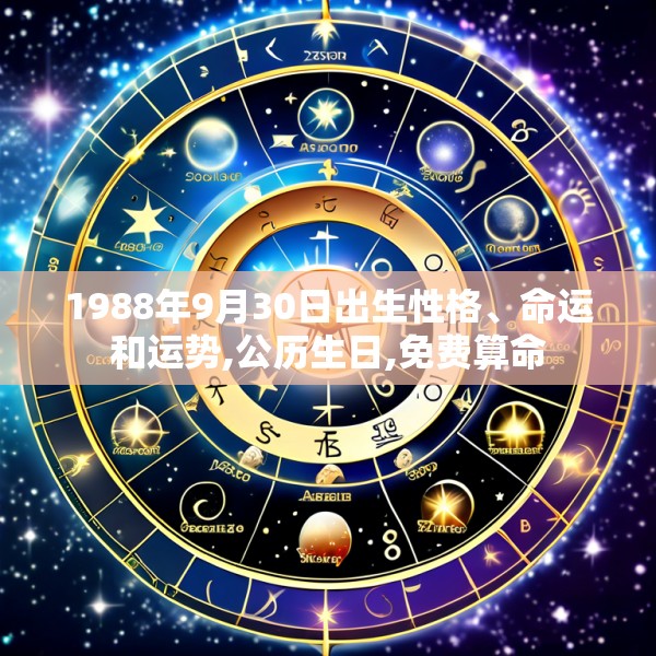 1988年9月30日出生性格、命运和运势,公历生日,免费算命