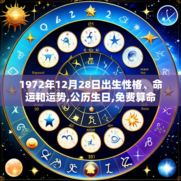 1972年12月28日出生性格、命运和运势,公历生日,免费算命