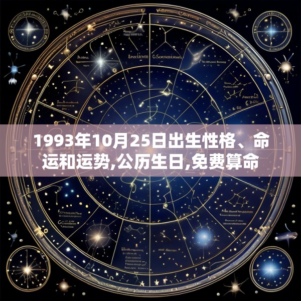 1993年10月25日出生性格、命运和运势,公历生日,免费算命