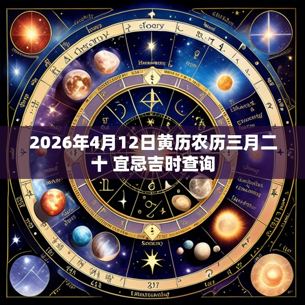 2026年4月12日黄历农历三月二十 宜忌吉时查询