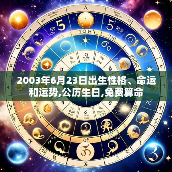 2003年6月23日出生性格、命运和运势,公历生日,免费算命