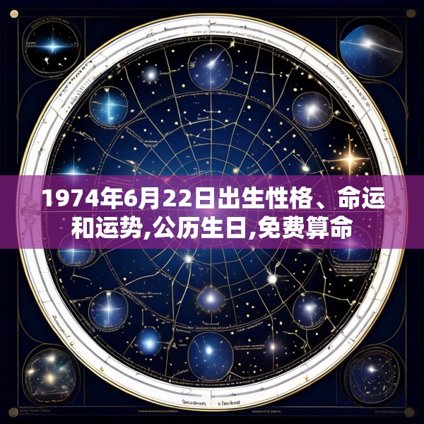 1974年6月22日出生性格、命运和运势,公历生日,免费算命