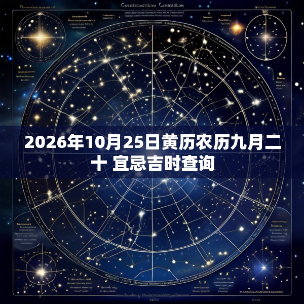 2026年10月25日黄历农历九月二十 宜忌吉时查询