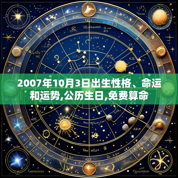 2007年10月3日出生性格、命运和运势,公历生日,免费算命