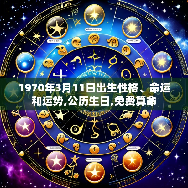 1970年3月11日出生性格、命运和运势,公历生日,免费算命