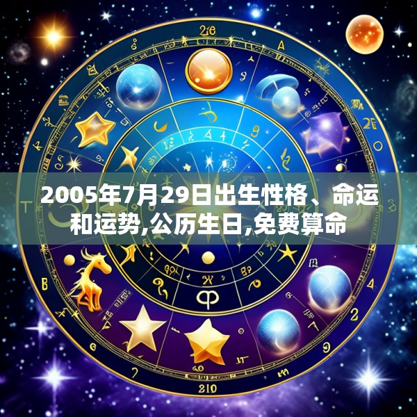 2005年7月29日出生性格、命运和运势,公历生日,免费算命