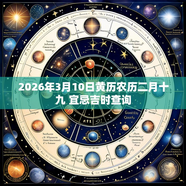 2026年3月10日黄历农历二月十九 宜忌吉时查询