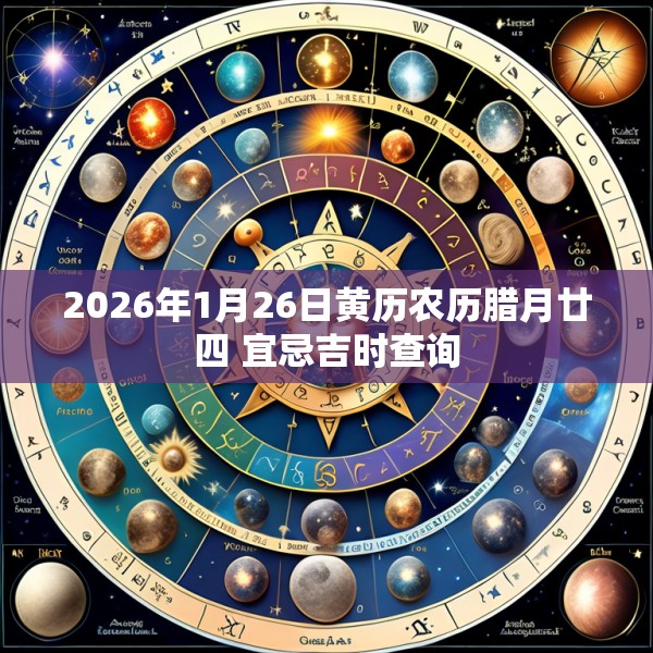 2026年1月26日黄历农历腊月廿四 宜忌吉时查询