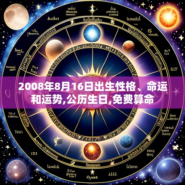 2008年8月16日出生性格、命运和运势,公历生日,免费算命