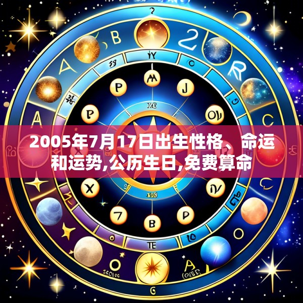 2005年7月17日出生性格、命运和运势,公历生日,免费算命