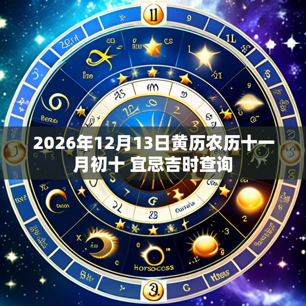 2026年12月13日黄历农历十一月初十 宜忌吉时查询