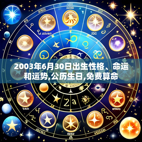 2003年6月30日出生性格、命运和运势,公历生日,免费算命
