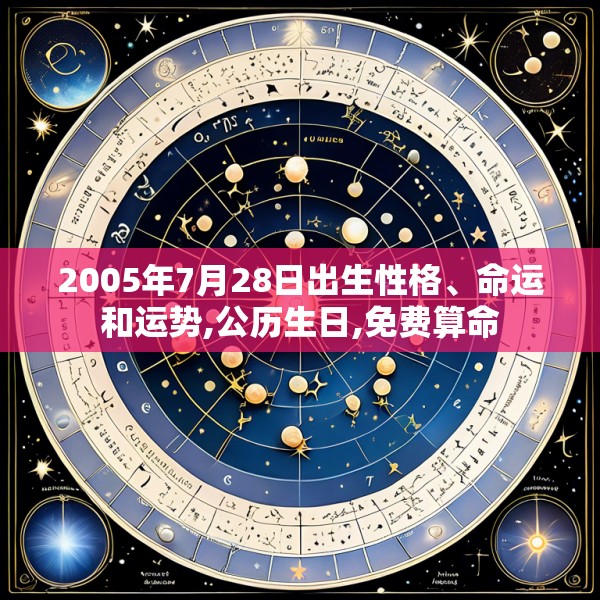 2005年7月28日出生性格、命运和运势,公历生日,免费算命