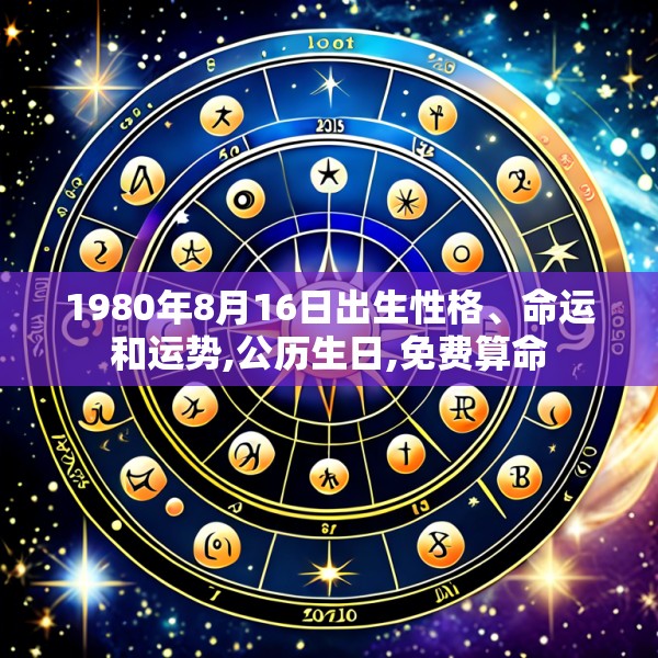 1980年8月16日出生性格、命运和运势,公历生日,免费算命
