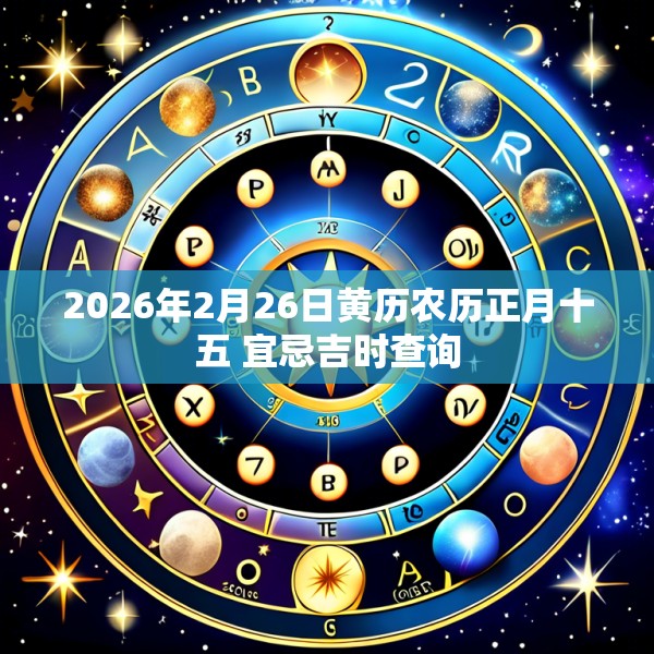 2026年2月26日黄历农历正月十五 宜忌吉时查询