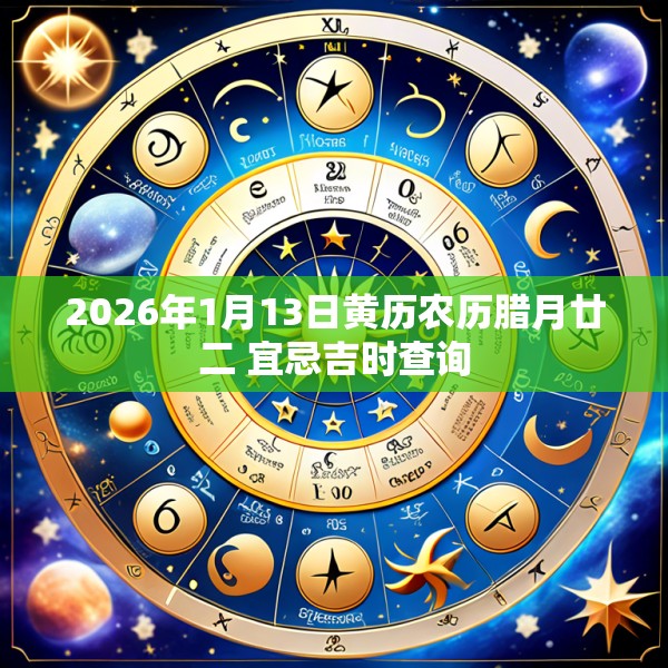 2026年1月13日黄历农历腊月廿二 宜忌吉时查询