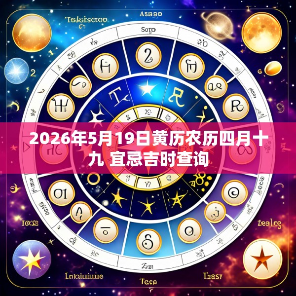 2026年5月19日黄历农历四月十九 宜忌吉时查询