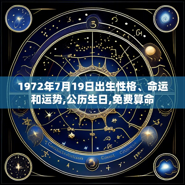 1972年7月19日出生性格、命运和运势,公历生日,免费算命