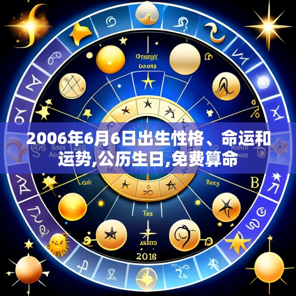 2006年6月6日出生性格、命运和运势,公历生日,免费算命
