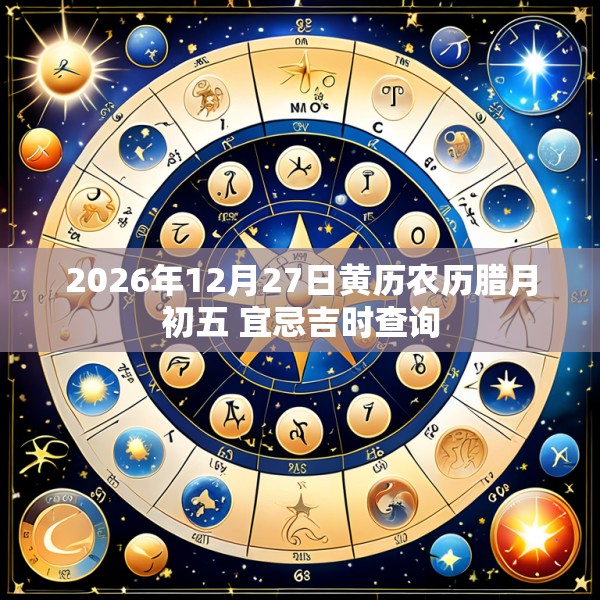 2026年12月27日黄历农历腊月初五 宜忌吉时查询