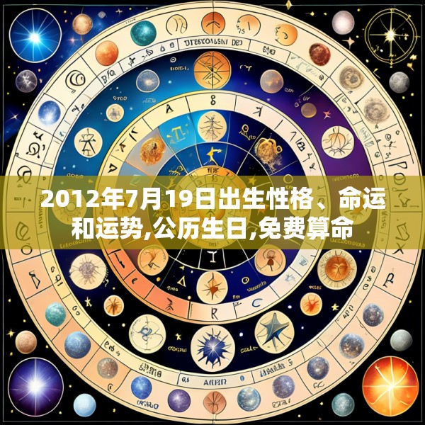 2012年7月19日出生性格、命运和运势,公历生日,免费算命