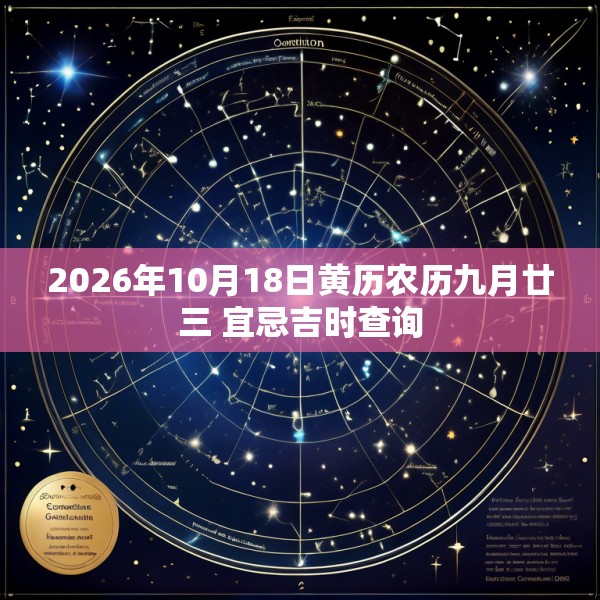 2026年10月18日黄历农历九月廿三 宜忌吉时查询
