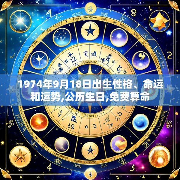 1974年9月18日出生性格、命运和运势,公历生日,免费算命