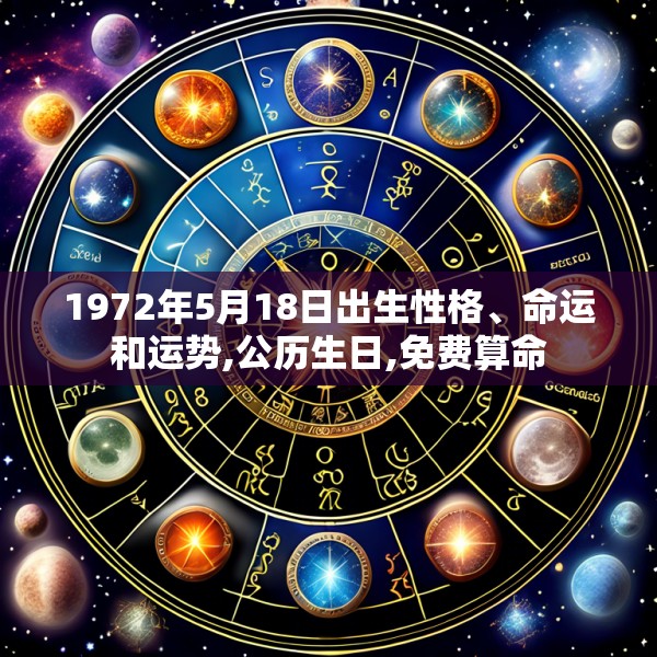 1972年5月18日出生性格、命运和运势,公历生日,免费算命