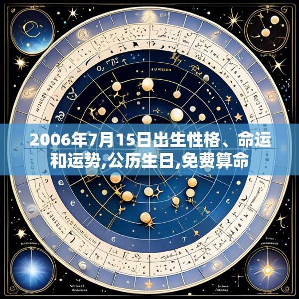 2006年7月15日出生性格、命运和运势,公历生日,免费算命