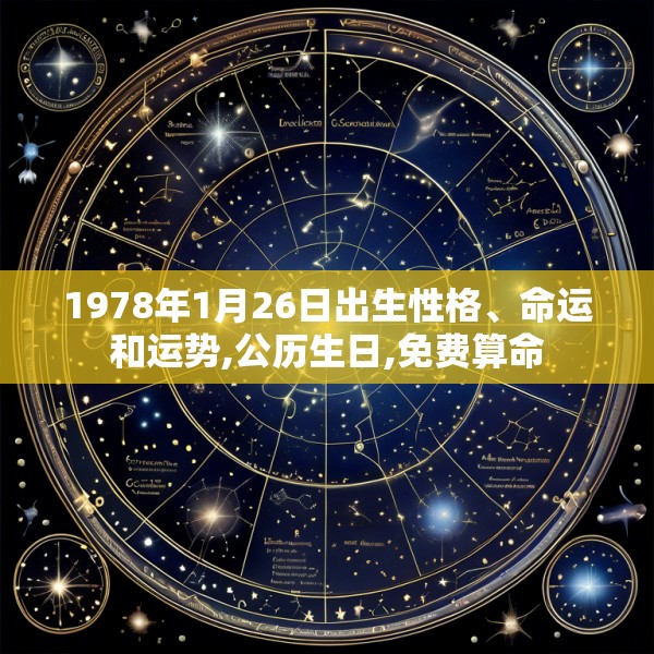 1978年1月26日出生性格、命运和运势,公历生日,免费算命