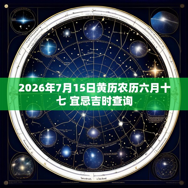 2026年7月15日黄历农历六月十七 宜忌吉时查询