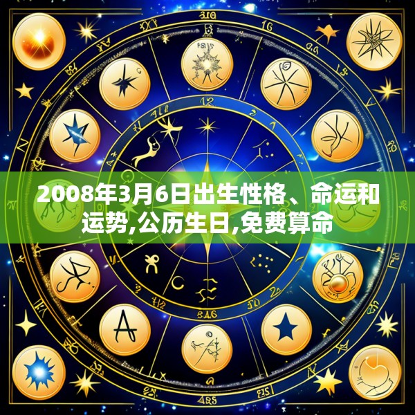 2008年3月6日出生性格、命运和运势,公历生日,免费算命