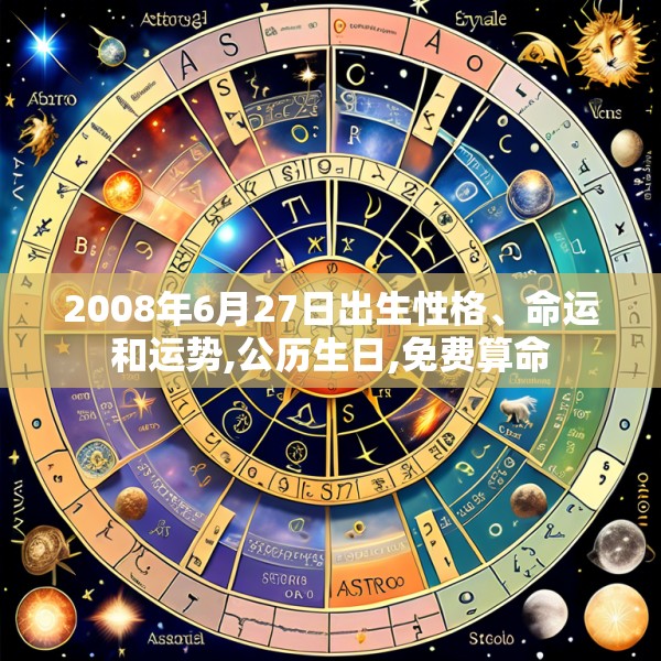 2008年6月27日出生性格、命运和运势,公历生日,免费算命