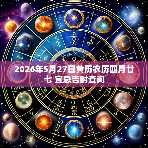 2026年5月27日黄历农历四月廿七 宜忌吉时查询