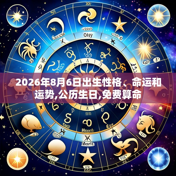 2026年8月6日出生性格、命运和运势,公历生日,免费算命