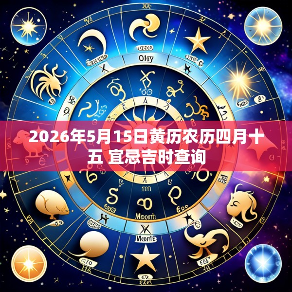 2026年5月15日黄历农历四月十五 宜忌吉时查询