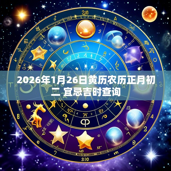 2026年1月26日黄历农历正月初二 宜忌吉时查询