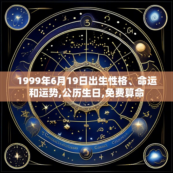 1999年6月19日出生性格、命运和运势,公历生日,免费算命