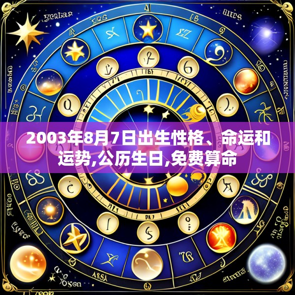 2003年8月7日出生性格、命运和运势,公历生日,免费算命